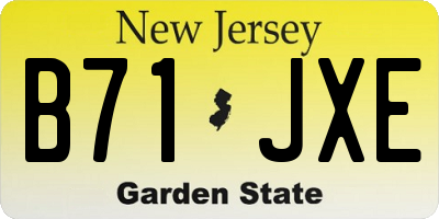 NJ license plate B71JXE