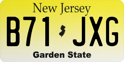 NJ license plate B71JXG