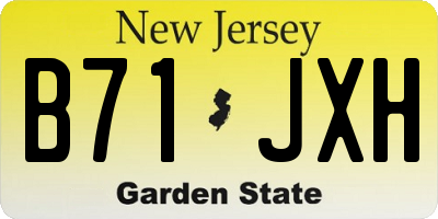 NJ license plate B71JXH