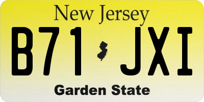 NJ license plate B71JXI