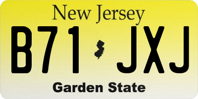 NJ license plate B71JXJ