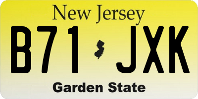 NJ license plate B71JXK