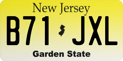 NJ license plate B71JXL