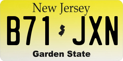 NJ license plate B71JXN