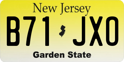 NJ license plate B71JXO
