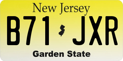 NJ license plate B71JXR