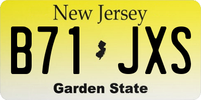 NJ license plate B71JXS