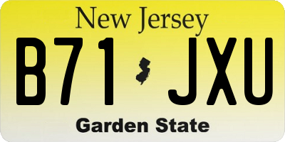 NJ license plate B71JXU