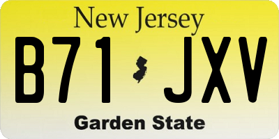 NJ license plate B71JXV
