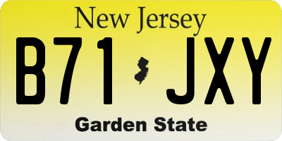 NJ license plate B71JXY