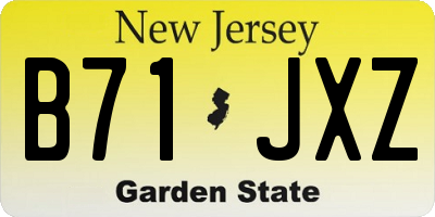 NJ license plate B71JXZ