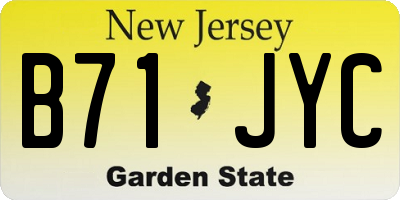 NJ license plate B71JYC