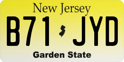 NJ license plate B71JYD