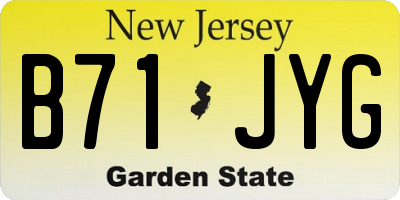 NJ license plate B71JYG