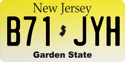 NJ license plate B71JYH