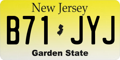 NJ license plate B71JYJ