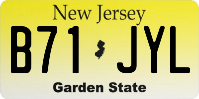 NJ license plate B71JYL
