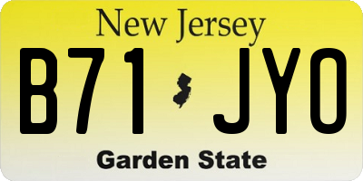 NJ license plate B71JYO