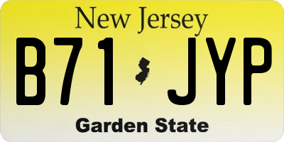 NJ license plate B71JYP
