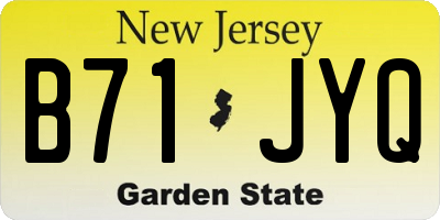 NJ license plate B71JYQ