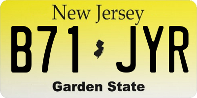 NJ license plate B71JYR