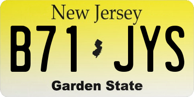 NJ license plate B71JYS