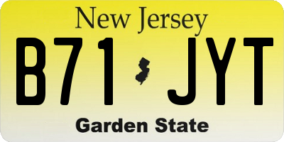 NJ license plate B71JYT