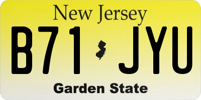 NJ license plate B71JYU
