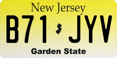 NJ license plate B71JYV
