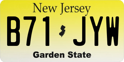 NJ license plate B71JYW