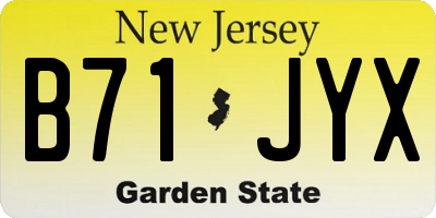 NJ license plate B71JYX