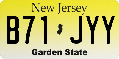 NJ license plate B71JYY