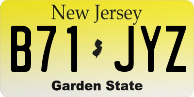 NJ license plate B71JYZ