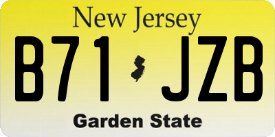 NJ license plate B71JZB