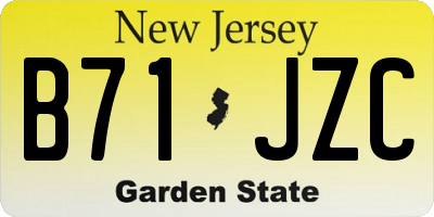 NJ license plate B71JZC
