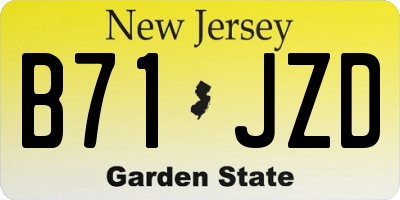 NJ license plate B71JZD