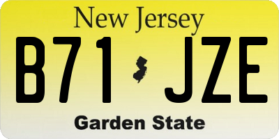 NJ license plate B71JZE