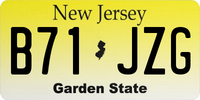 NJ license plate B71JZG
