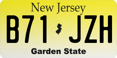 NJ license plate B71JZH