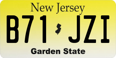 NJ license plate B71JZI