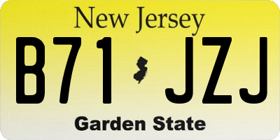 NJ license plate B71JZJ