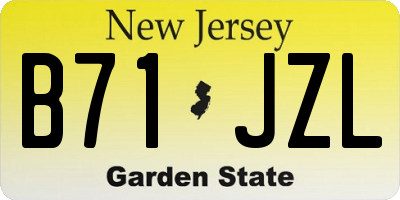 NJ license plate B71JZL