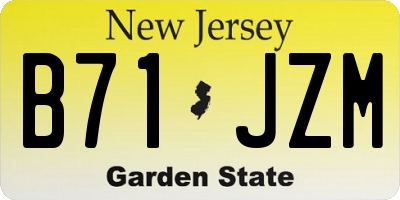 NJ license plate B71JZM