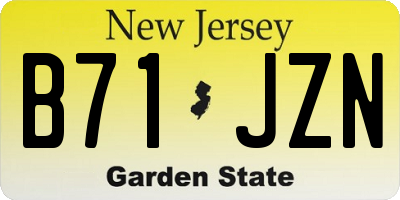 NJ license plate B71JZN