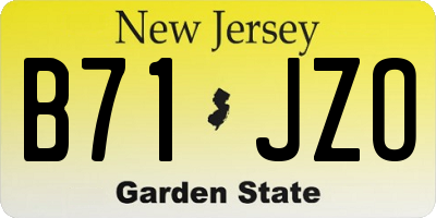 NJ license plate B71JZO