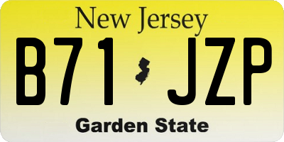 NJ license plate B71JZP
