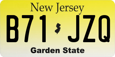 NJ license plate B71JZQ