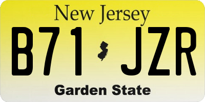 NJ license plate B71JZR