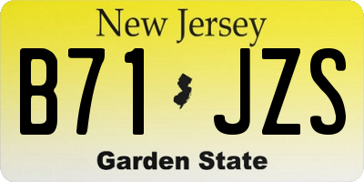NJ license plate B71JZS