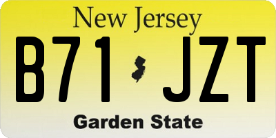 NJ license plate B71JZT